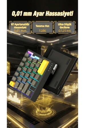 AK029 Tek El Kablolu Manyetik Switch Oyun Klavyesi- RGB-29 Tuş-8000 Hz