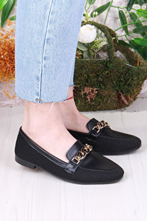 Fort 8571 Zincir Toka Detaylı Şık Rahat Kadın Babet