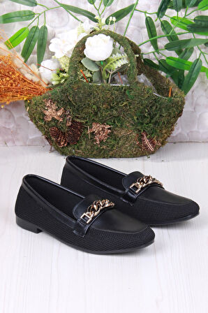 Fort 8571 Zincir Toka Detaylı Şık Rahat Kadın Babet