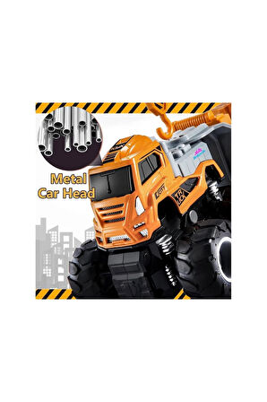 Sürtmeli 4x4 İnşaat Araçları Ekskavatör Kepçe 27 Cm Oyuncak İş Makinası Oyuncak Kepçe