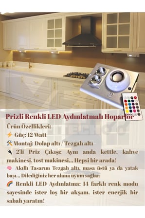 Masfitech Tezgah Altı Bluetooth Müzik Çalar Prizmatik Venüs Gümüş