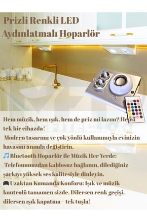 Masfitech Tezgah Altı Bluetooth Müzik Çalar Prizmatik Venüs Gümüş