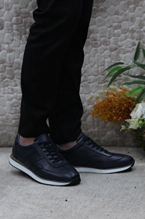 Mehmet Mete 1217 Lacivert Rahat İç Ve Dış Hakiki Deri Erkek Ayakkabı