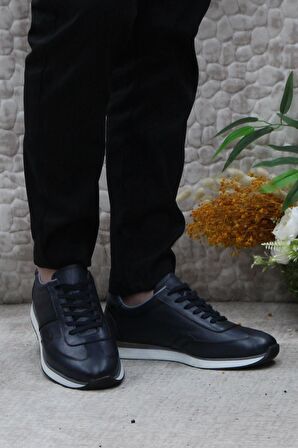 Mehmet Mete 1217 Lacivert Rahat İç Ve Dış Hakiki Deri Erkek Ayakkabı