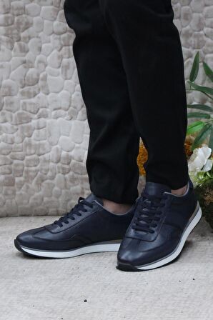 Mehmet Mete 1217 Lacivert Rahat İç Ve Dış Hakiki Deri Erkek Ayakkabı