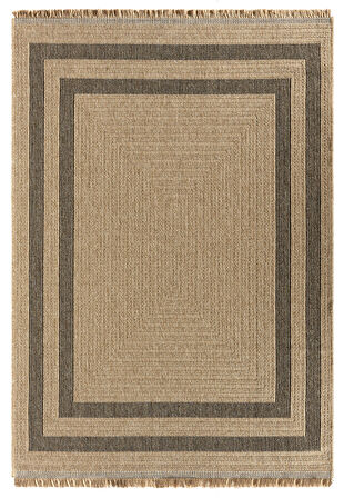 Seyran İndia Koleksiyonu Jüt Dokuma Natural Halı 668 Siyah