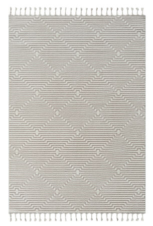 Seyran Magic Koleksiyonu Örgü Saçak Dekoratif Halı 1100 Bej