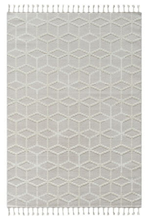 Seyran Magic Koleksiyonu Örgü Saçak Dekoratif Halı 1101 Bej