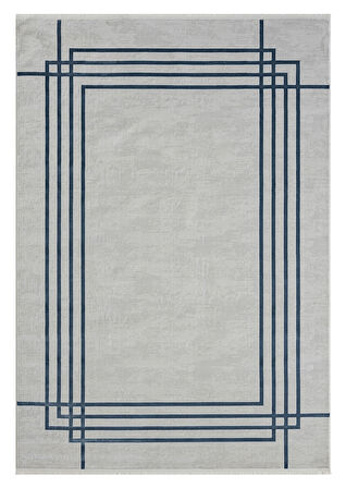 Seyran Mısra Koleksiyonu Modern Desenli Halı 5003 Mavi