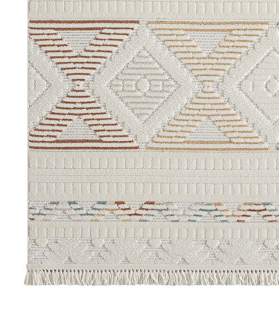 Seyran Rubby Koleksiyonu Sisal Dekoratif Halı 1551 Multi Beyaz