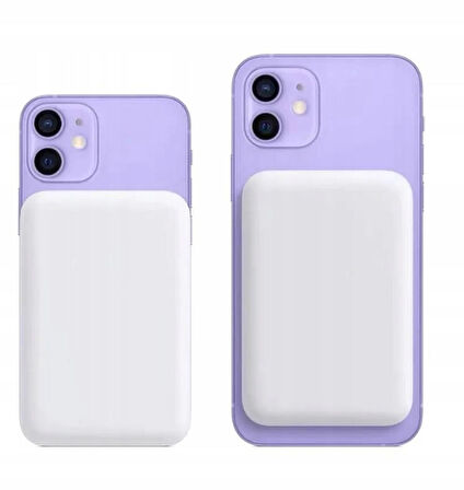 La Modena Premium Magsafe Battery Pack Powerbank Kablosuz Şarj Cihazı Apple iPhone Uyumlu Şarj Seti 20W 5,000 Mah