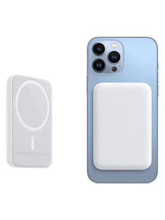 La Modena Premium Magsafe Battery Pack Powerbank Kablosuz Şarj Cihazı Apple iPhone Uyumlu Şarj Seti 20W 5,000 Mah