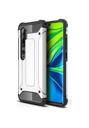 Xiaomi Mi Note 10 Lite Kılıf Armor Hybrid Zırh Silikon