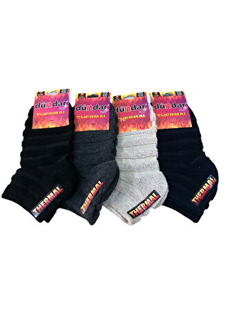 Dündar 4 Çift Kadın Kışlık Havlu Termal Plus Patik Parfümlü Çorap 36 - 40 No