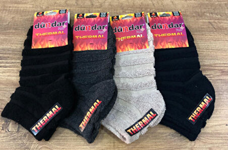 Dündar 4 Çift Kadın Kışlık Havlu Termal Plus Patik Parfümlü Çorap 36 - 40 No
