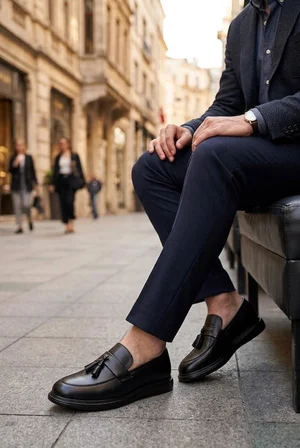 Fort 920307 Siyah Cilt Damat Ayakkabısı Takım Ayakkabısı Erkek Ayakkabı