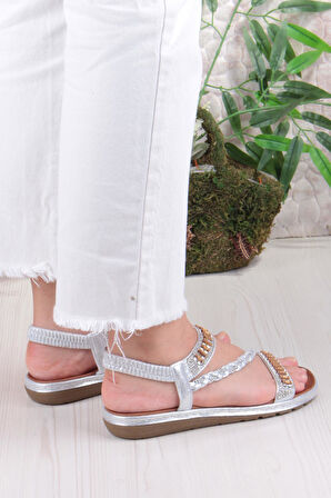 Fort Guja 24Y152-18 Anatomik Rahat Kaymaz Taban Taşlı Kadın Sandalet