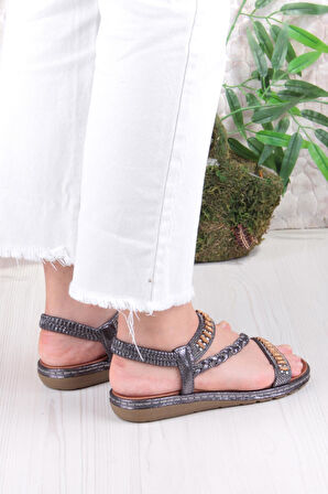 Fort Guja 24Y152-18 Anatomik Rahat Kaymaz Taban Taşlı Kadın Sandalet