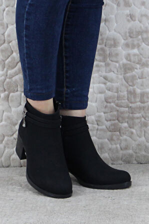 Fort 42303 Rahat Alçak Topuk Toka Taş Detaylı Sıcak Astar Kadın Bot