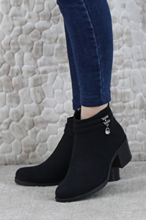 Fort 42303 Rahat Alçak Topuk Toka Taş Detaylı Sıcak Astar Kadın Bot