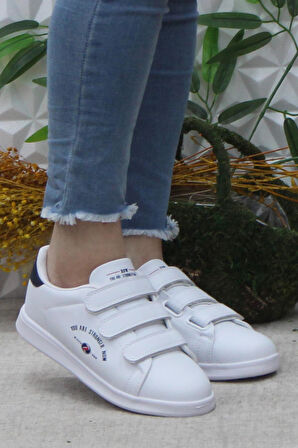 Fort Row Milena Beyaz Rahat Hafif Sneaker Çırtlı Spor Ayakkabı