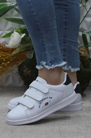 Fort Row Milena Beyaz Rahat Hafif Sneaker Çırtlı Spor Ayakkabı