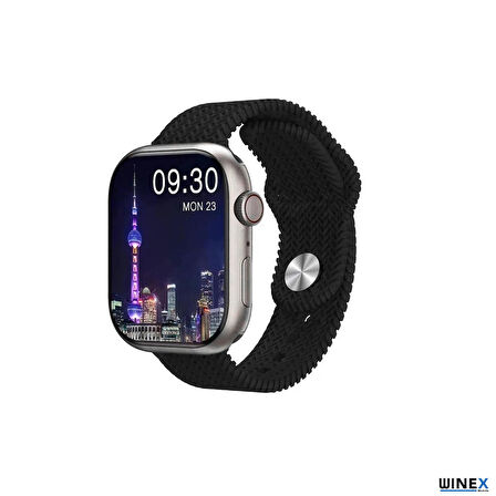 Global Watch HK9 Pro Plus Amoled Ekran Android İos HarmonyOs Uyumlu Akıllı Saat Siyah WNE0965