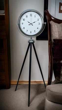 Krom Standart Tripod Ayaklı Saat iegxx
