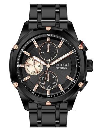 Ferrucci Spor Şık Çelik Fonksiyonlu Erkek Kol Saat+ Bileklik Hediyeli
