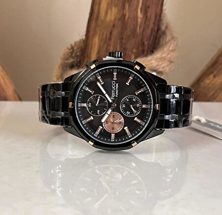 Ferrucci Spor Şık Çelik Fonksiyonlu Erkek Kol Saat+ Bileklik Hediyeli