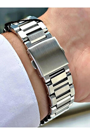 Ferrucci Silver Renk Fonksiyonlu Spor Şık Erkek Kol Saati+Bileklik