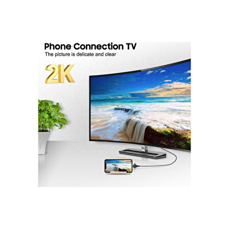 PMR 3 in 1 Phone to HDMI Kablo – 2K 60Hz, 200CM, Type-C, Lightning, Micro USB