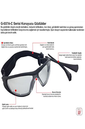 Çok Amaçlı Koruyucu GözlüK G-037A-C Serisi Starline X 5 Adet