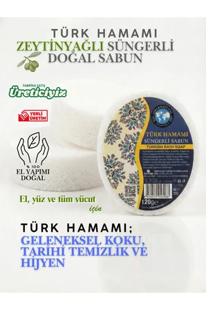 Internatural Türk Hamamı Süngerli Bitkisel Banyo Sabunu 120 g