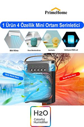 5 Başlık Mini Fan Klima H2o Humidifier Ortam Oda Nemlendirici Vantilatör Hava Soğutucu Fan