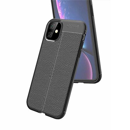 Gpack Apple iPhone 11 Kılıf Niss Silikon Deri Görünümlü