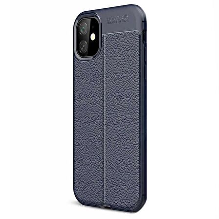 Gpack Apple iPhone 11 Kılıf Niss Silikon Deri GörünümlüNano Glass