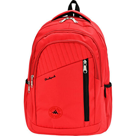 DZC KUZRNLER AVM KIRMIZI OKUL SIRT ÇANTASI DAYANIKLI ÇOK GÖZLÜ GÜNLÜK SPOR UNISEX  