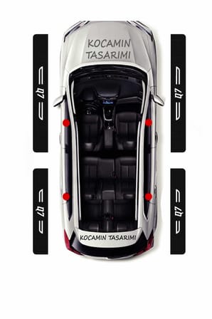 Audi Q7 Kapı Koruyucu Karbon Kaplama Kapı Eşiği Dekoratif 4 Parça Siyah Beyaz Yazı Audi Q7