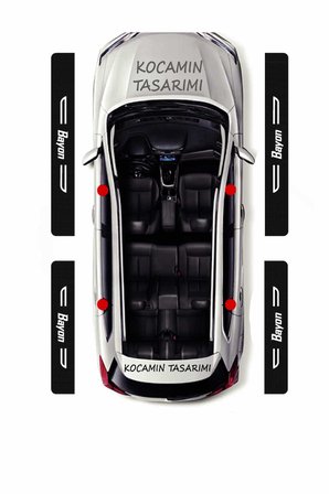 Hyundai Bayon Siyah Karbon Kapı Koruma Yazılı Dekoratif Kapı Eşiği Beyaz Bayon Yazılı 4 Parça Hyundai Bayon Özel