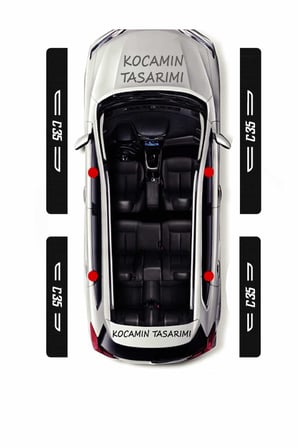 Citroen C35 Kapı Koruyucu Karbon Kaplama Kapı Eşiği Dekoratif 4 Parça Siyah Beyaz Yazı Citroen C35