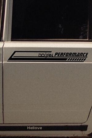 Tofaş Doğan Yan Şerit Performance Oto Araba Sticker Sağ ve Sol Siyah 55*16 Cm