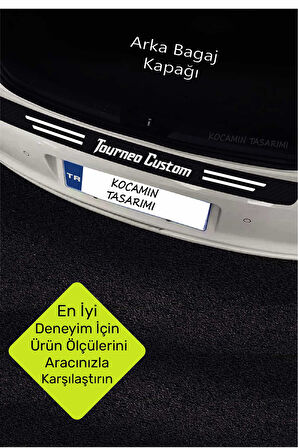 Ford Tourneo Custom Kapı ve Bagaj Eşiği Koruyucu Set Karbon Folyo Çizik Engelleyici Tourneo Custom Yazılı