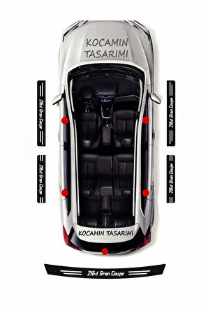 BMW  216d Gran Coupe Araç Kapı ve Bagaj Eşiği Koruyucu Set Karbon Folyo Çizilme Engelleyici  216d Gran Coupe Yazılı