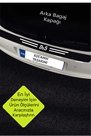 Citroen Ds5 Karbon Kapı ve Bagaj Eşiği Koruma Seti Çizilmelere Karşı Dayanıklı Sticker Folyo Ds5 Yazılı