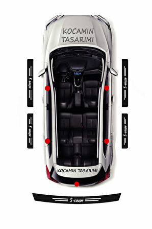 Hyundai S-coupe Şık ve Çizilmeye Dayanıklı Karbon Kapı Bagaj Eşiği Koruyucu Folyo Seti S-coupe Yazılı