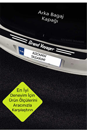 Chrysler Grand Voyager Karbon Folyo ile Kapı ve Bagaj Eşiği İçin Çizilmeye Karşı Koruyucu Set Grand Voyager Yazılı