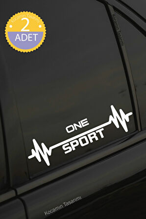 MINI One Nabız Kalp Atışı Ritim One Araç Uyumlu Oto Sticker 2 Adet Beyaz 20*7CM