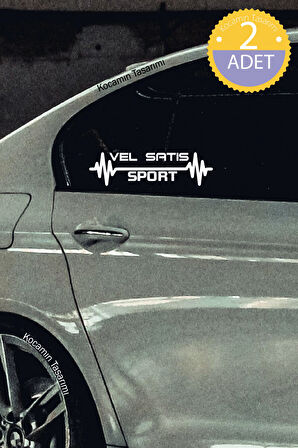 Renault Vel Satis Nabız Kalp Atışı Ritim Vel Satis Araç Uyumlu Oto Sticker 2 Adet Beyaz 20*7CM
