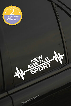 Volkswagen New Beetle Nabız Kalp Atışı Ritim New Beetle Araç Uyumlu Oto Sticker 2 Adet Beyaz 20*7CM